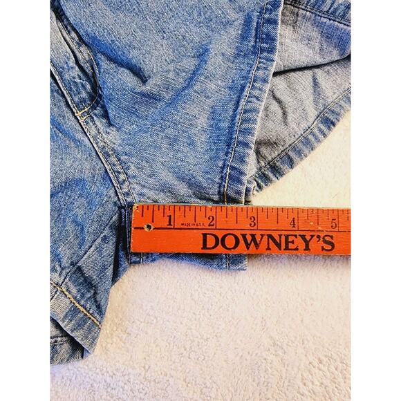 PARIS BLUES EXPERIENCE blue Denim Shorts Sz 7 2.5" Inseam Vintage 90s USA made - Picture 5 of 9